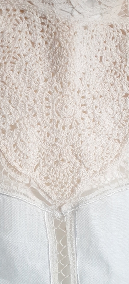 COPY💃BOHO WEDDING NWT Sue Wong White Lace Strappy Dress Crochet HEART Applique - Picture 4 of 17